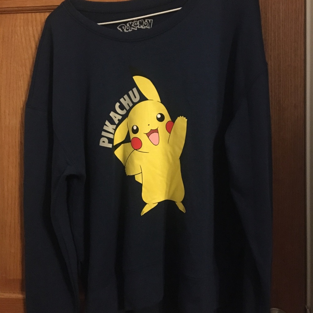 Dark Blue Pikachu Junior Girl’s Long Sleeve Shirt